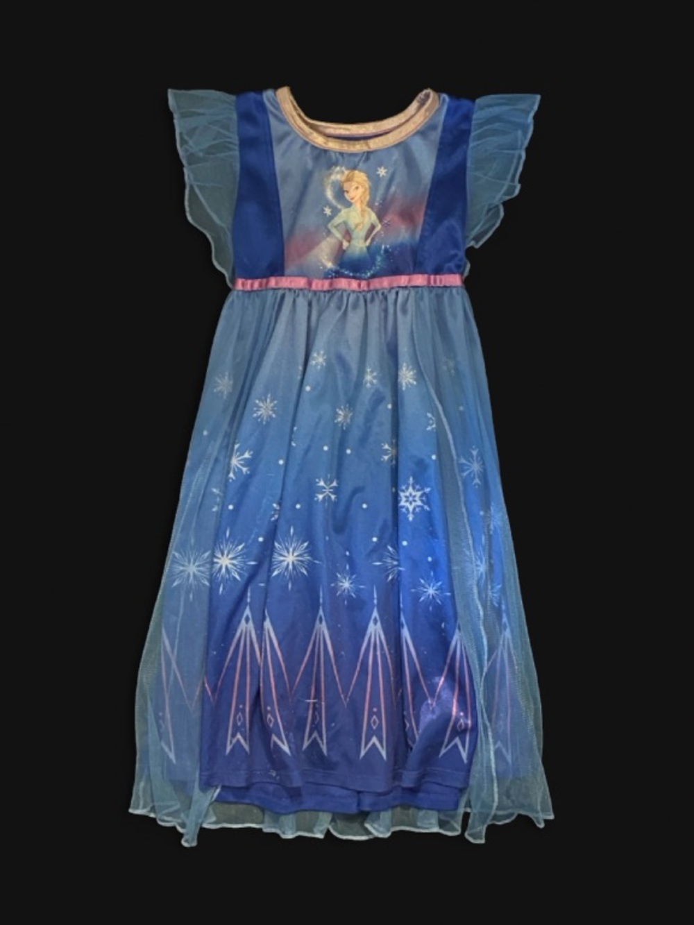 Disney Blue Elsa Snowflake Nightgown Pajama Dress